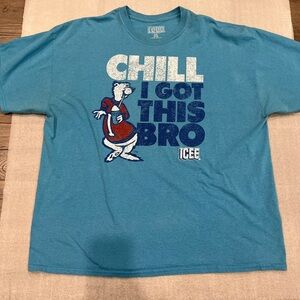 [2XL]ICEE Blue Polar Bear Graphic S/S Crew Neck Novelty Shirt